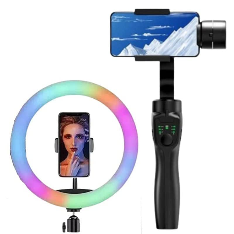 You are currently viewing Drumstone Gimbal Stabilizer for Smartphone Android Cell Phone 3-Axis Handheld with Ring Lamp RGB Fill Light Small Bracket for Mobile Phone Live Streaming Video