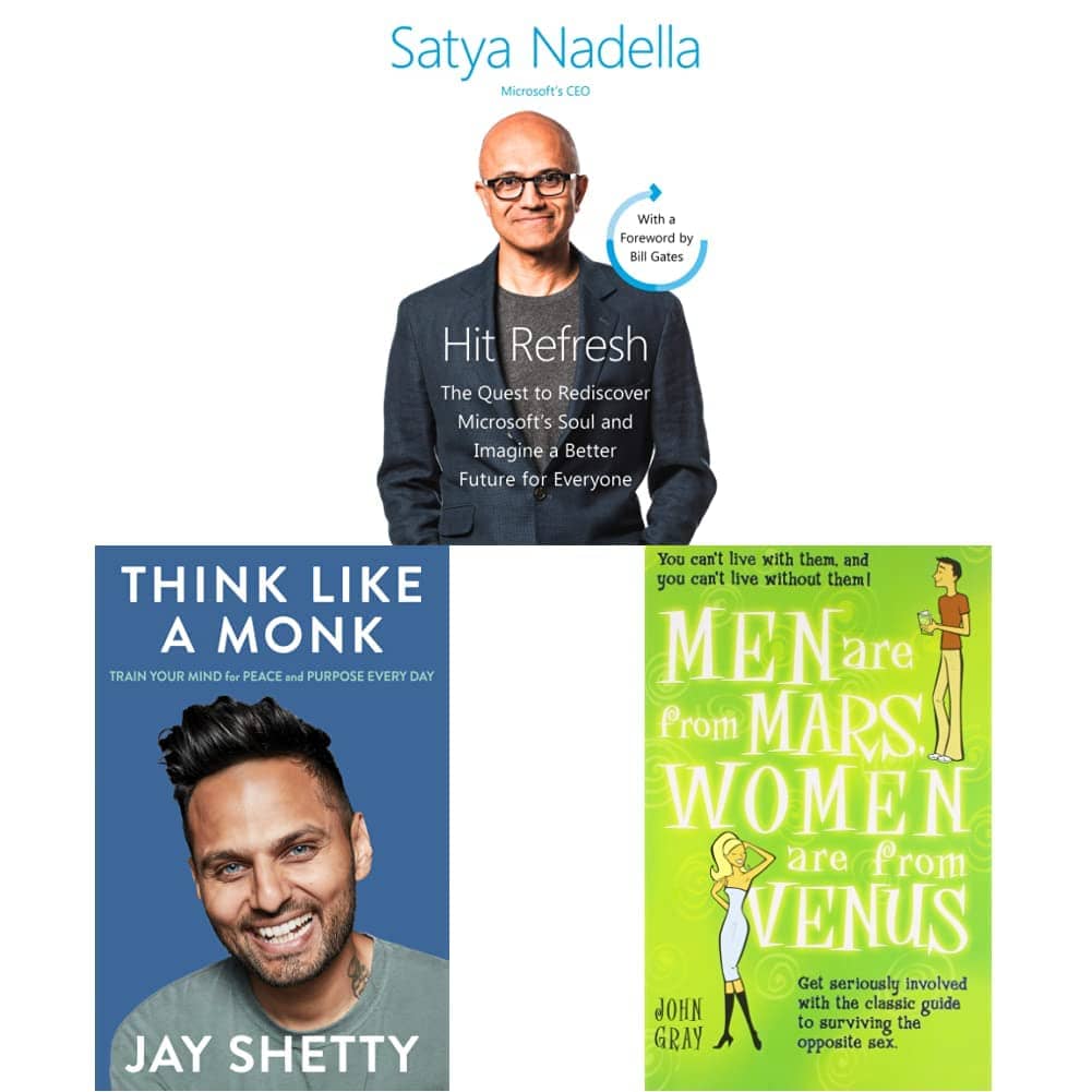 You are currently viewing Hit Refresh: A Memoir by Microsoft’s CEO & Think Like a Monk & Men are from Mars, Women are from Venus