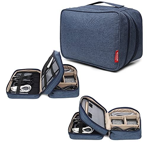 Read more about the article SaleOn Adjustable Multifunctional Travel Digital Storage Bag/Double Layer Gadget Pouch for Organizing Cables, iPad, Headphone Charger and Other Electronic Accessories (Blue)