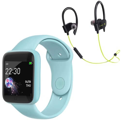 You are currently viewing Infinizy (NOW OR NEVER DEAL WITH 12 YEARS WARRANTY) Waterproof Smart Watch JB20 Pro For Men/Women/Boys/Girls And All Age Group Features Like Daily Activity Tracker, Heart Rate Sensor, Sleep Monitor And Basic Functionality With Z1 Wireless Bluetooth Neckband Calling/Music Headset- SKY BLUE