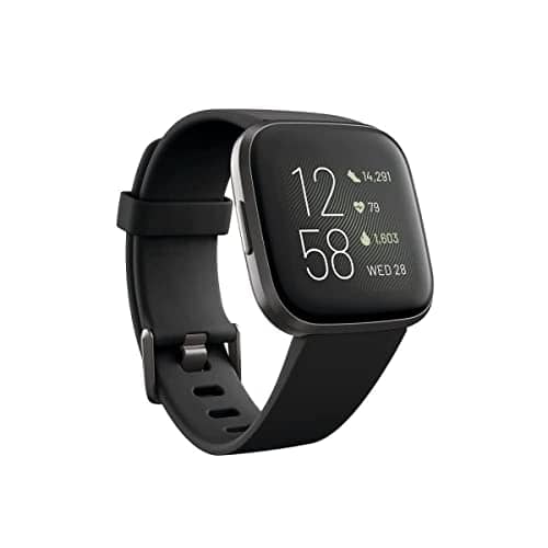 Read more about the article Fitbit FB507BKBK Versa 2 Health & Fitness Smartwatch with Heart Rate, Music, Alexa Built-in, Sleep & Swim Tracking, Black/Carbon, One Size (S & L Bands Included) (Black/Carbon)