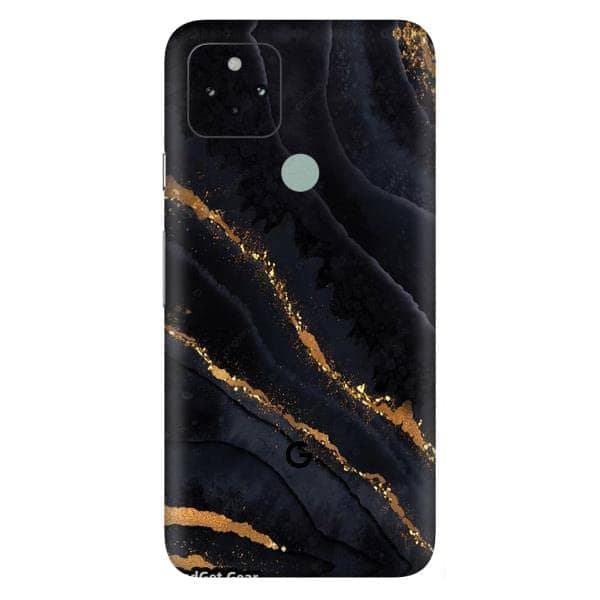 Read more about the article Gadget Gear Vinyl Skin Back Sticker Black Gold Marble (70) Mobile Skin Compatible with Google Pixel 5 (Only Back Panel Coverage Sticker)