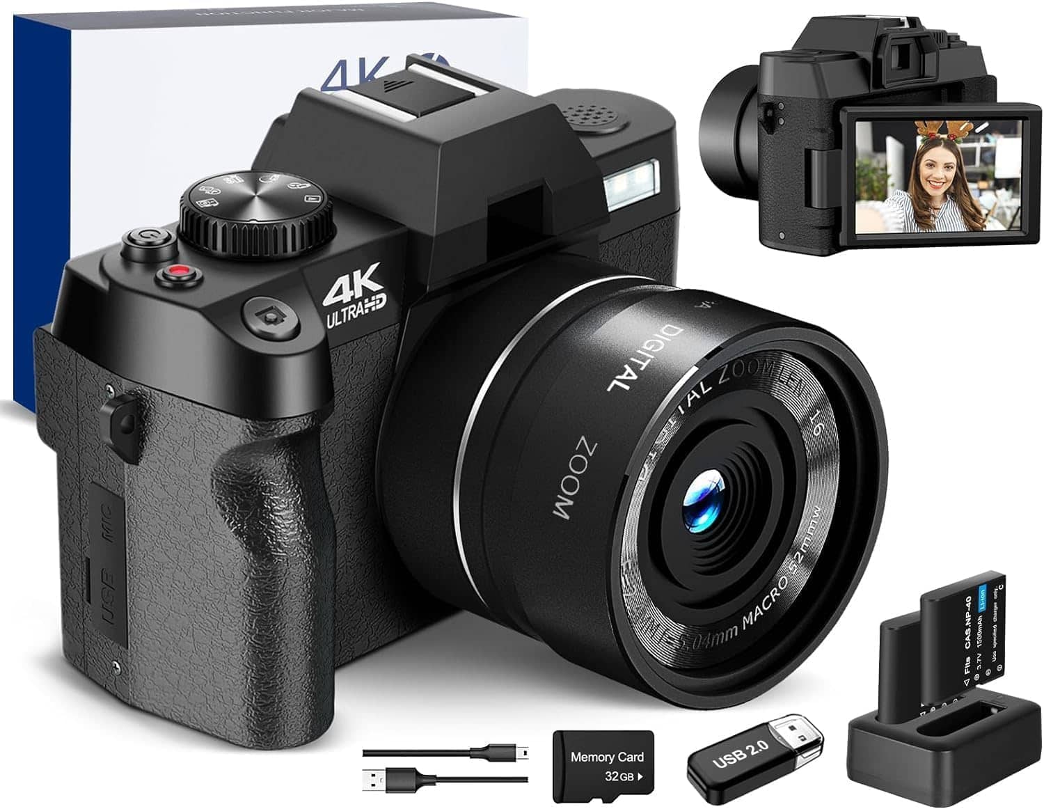 You are currently viewing NBDDIGITAL 4k Digital Cameras for Photography, Video/Vlogging Camera for YouTube with WiFi & App Control, Travel Camera with 32GB TF Card & 2 Batteries,Compact Camera,Great Gift Choice