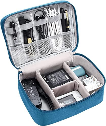 You are currently viewing HIFEN Multifunctional Travel Organizer Storage Bag Gadget Bag Cable Organisers Pouch Carrying Case for Chargers, Hard Disk, Adapters, USB Cables, Power Bank and Electronic Accessories (Blue-A)