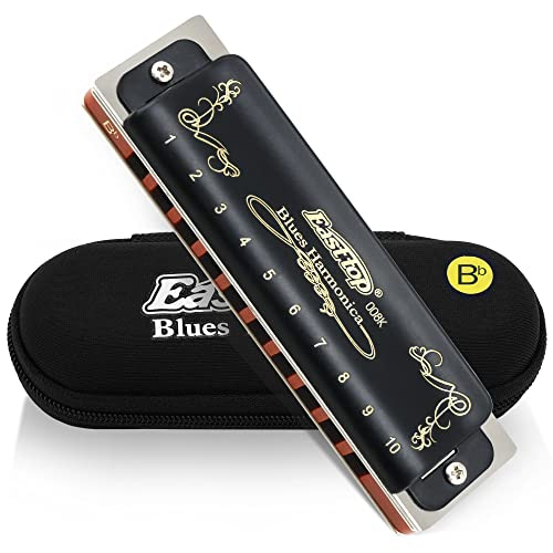 You are currently viewing East top Mouth Organ Key of Bb 10 Holes 20 Tones Diatonic Harmonica Mouth Organ Musical Instrument for Beginners, Professionals and Kids with Black Case