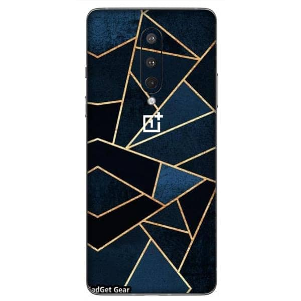 You are currently viewing Gadget Gear Vinyl Skin Back Sticker Polygon Marble Dark Blue (89) Mobile Skin Compatible with OnePlus 8 (Only Back Panel Coverage Sticker)