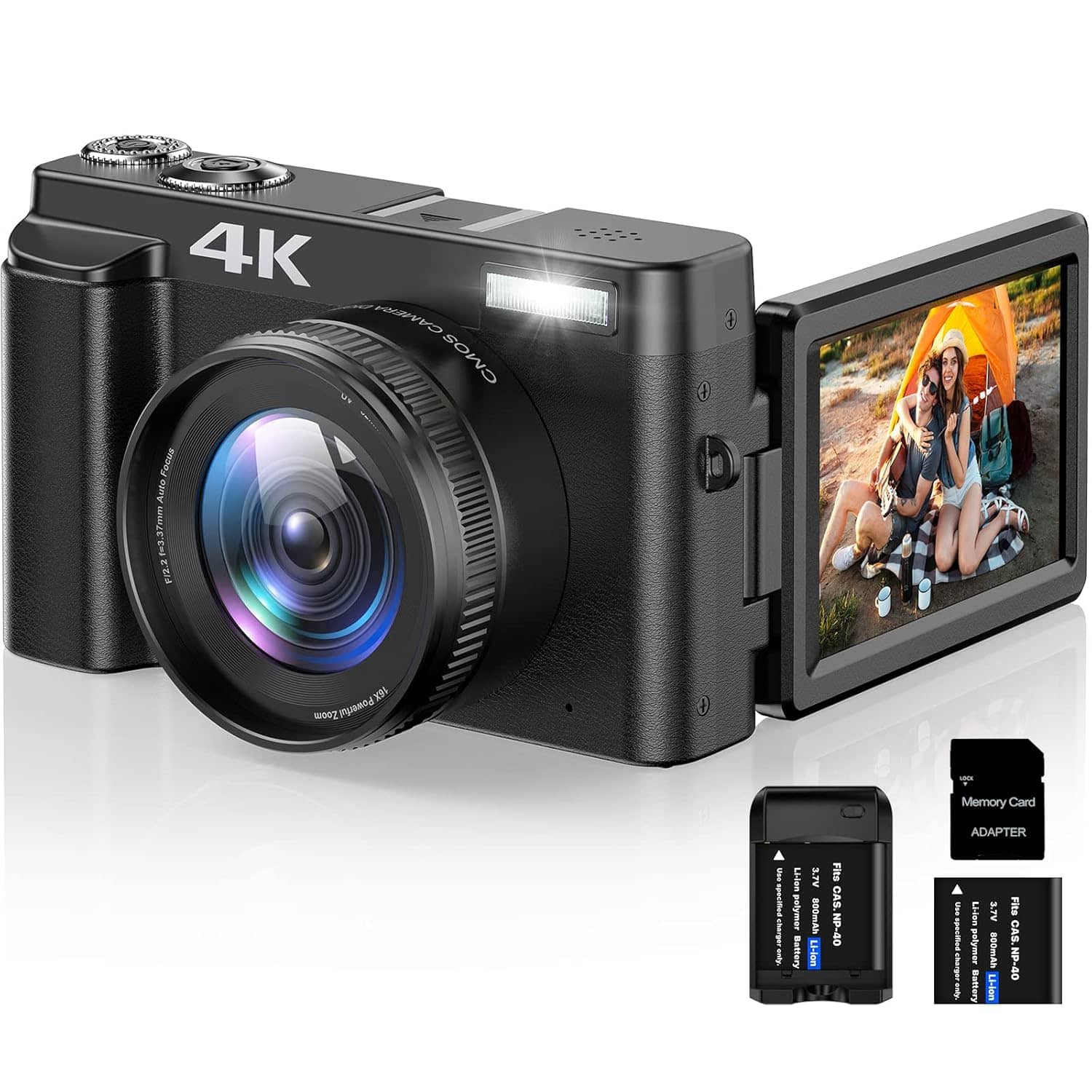 Read more about the article 4K Digital Camera for Photography and Video Autofocus 16X Digital Zoom, 48MP Vlogging Camera with 32GB SD Card, 3” 180° Flip Screen Compact Camera for Travel,2 Batteries Charger Stand