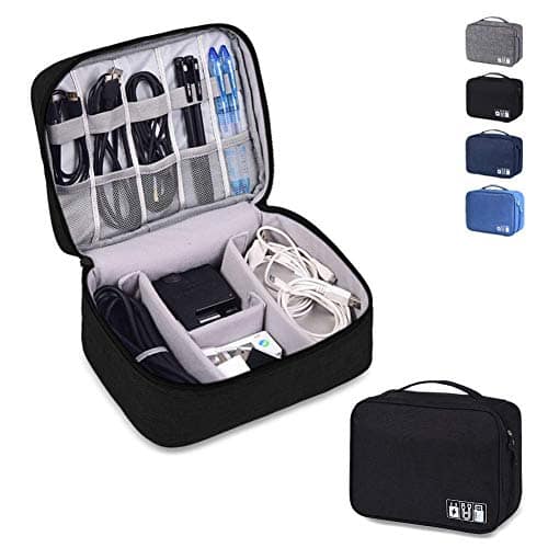 You are currently viewing Soptool Travel Gadget Accessories Organizer Bag- Waterproof Cable Organizer Bag with 3 Removable Dividers, Padded Gadget Carrying Case for Cable,Chargers, Electronics Adapters