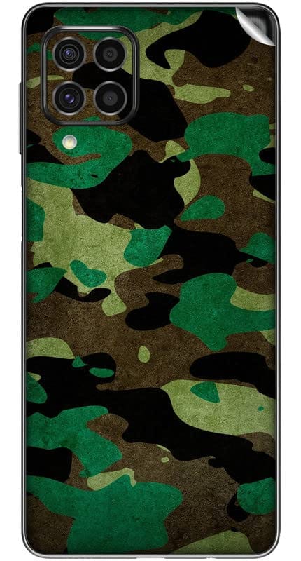 You are currently viewing SILKWRAPS® Printed Matte Finish Vinyl Mobile Wrap Compatible with Samsung Galaxy M33 5G Skin Sticker Protector- Green-Camouflage-44 (ONLY Back and Camera Part)