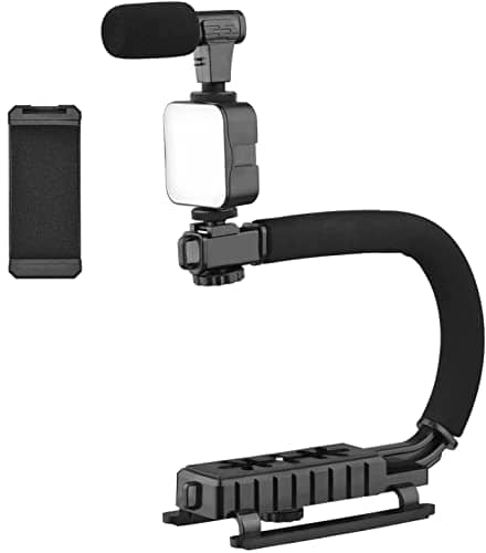 You are currently viewing Glaceon AY-49U U Shaped Video Making Handheld Stabilizer Kit Camera Gimbal for Outdoor Videography Portable Video Camera Accessories C Shape Stabilizer for DSLR Mobile Phones, Black, White