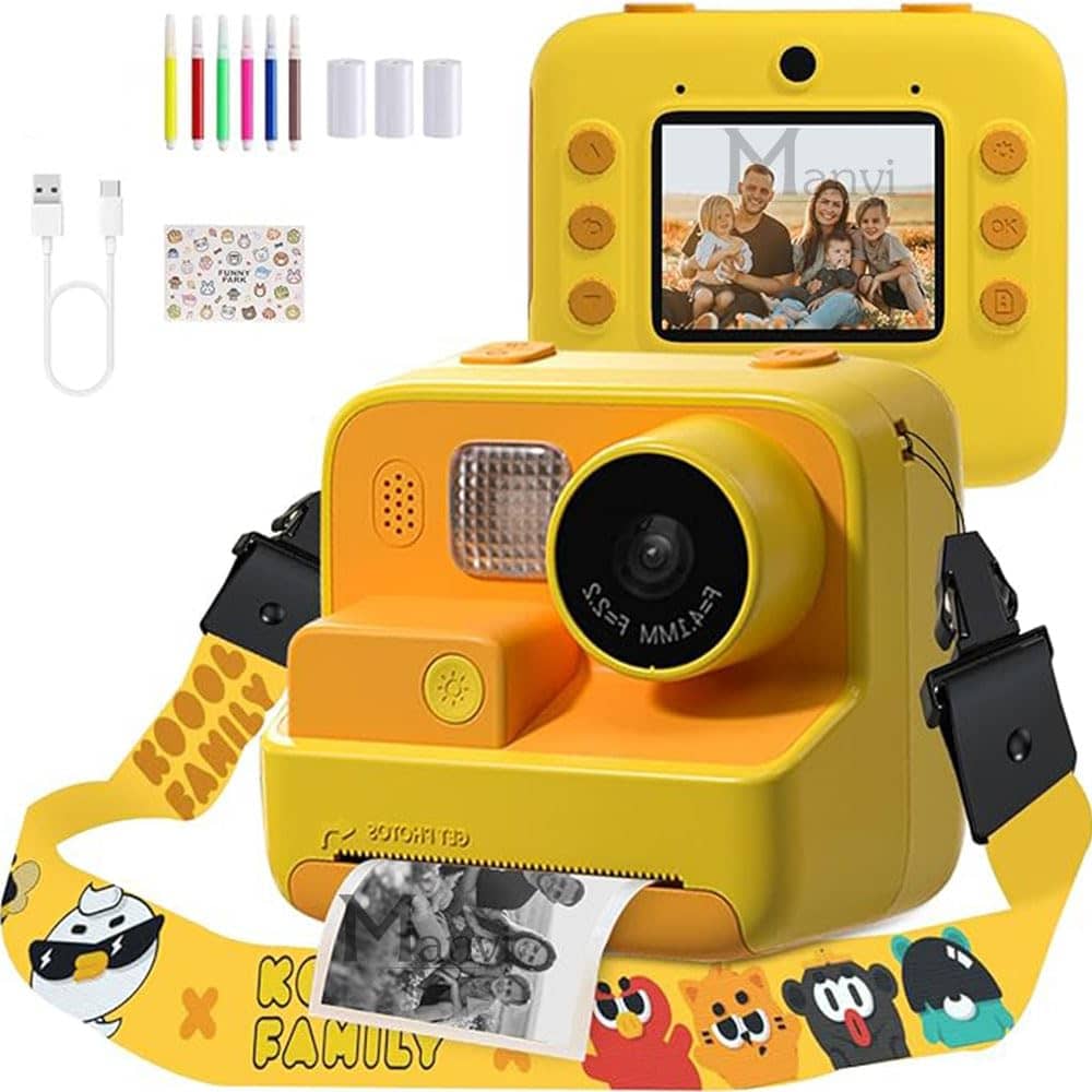 Read more about the article MANVI Instant Print Camera for Kids, 48 MP Print Camera for Boys & Girls, 1080P Video Recoding Camera with 3 Printing Rolls (Yellow)