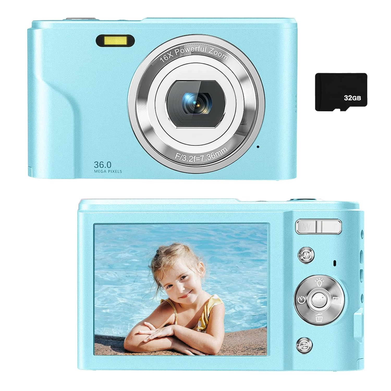 Read more about the article Digital Camera with LCD Screen, Full HD 1080P 36.0 Mega Pixels Vlogging Camera for Teens, Kids Boys and Girls, Digital Vlogging Camera with 16X Digital Zoom, 2 Batteries