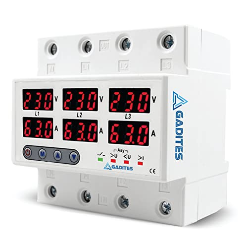 Read more about the article GADITES – 3 Phase Voltage Protector – 63A – Adjustable Over/Under Voltage/Over Current/Voltage Failure Protector – Auto Recovery Switch – Voltage & Amp Meter dual Display (2022 MODEL) LATEST DESIGN