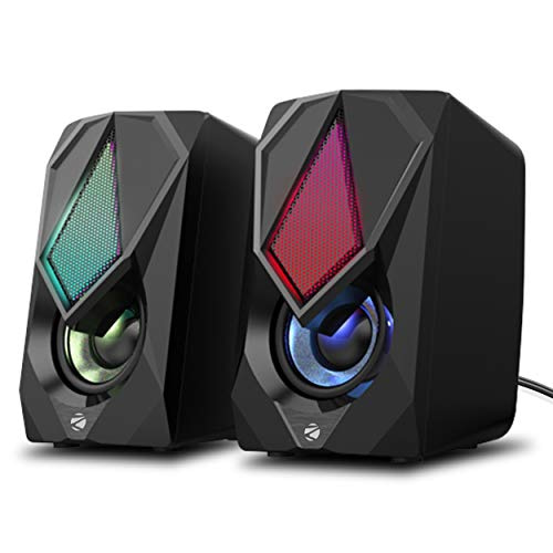 You are currently viewing ZEBRONICS Zeb-Warrior II 10 watts 2.0 Multimedia Speaker with RGB Lights, USB Powered, AUX Input, Volume Control Pod for PC, Laptops, Desktop