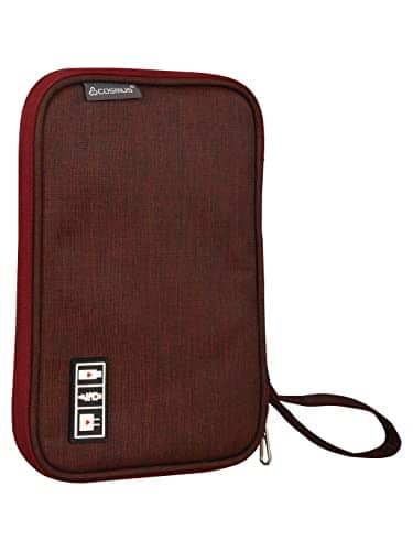You are currently viewing COSMUS Gadget Organizer Case Portable Zippered Pouch for All Small Gadgets USB Cables Maroon