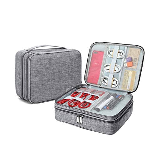 Read more about the article Electronic Organizer Travel Cable Accessories Bag Portable Gadget Storage Cases Waterproof Universal Cord Storage Pouch for Office Home(Double Layer,Gray)