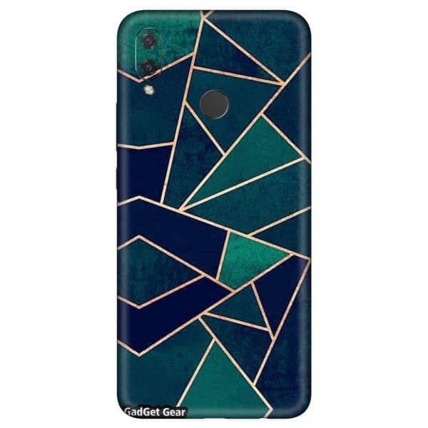 You are currently viewing Gadget Gear Vinyl Skin Back Sticker Polygon Marble Green (90) Mobile Skin Compatible with Huawei P Smart Plus (2019) (Only Back Panel Coverage Sticker)