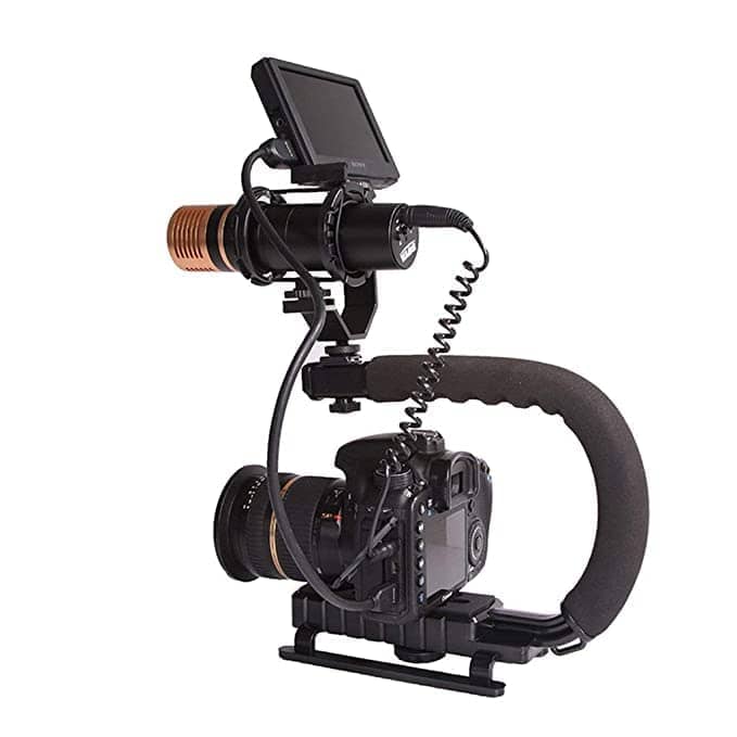 Read more about the article Universal Stabilizer C-Shape Bracket Video Handheld Grip DSLR/Mirrorless/Action Camera Camcorder Phone Stabilizer Expansion Cage Mount Moviemaking Holder Rig YouTube TikTok Vlogging Video