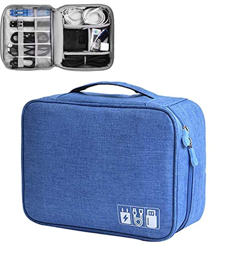 Read more about the article AVENUX Electronics Accessories Organizer Bag Travel Padded Gadget Bag Cable Organisers Pouch Carrying Case for Chargers, Hard Disk, Adapters, USB Cables, and Power Bank (Light Blue)