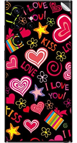 You are currently viewing SILKWRAPS® Printed Matte Finish Vinyl Mobile Wrap Compatible with Samsung Galaxy S22 Ultra 5G Skin Sticker Protector- Love-Pattern-71 (ONLY Back and Camera Part)