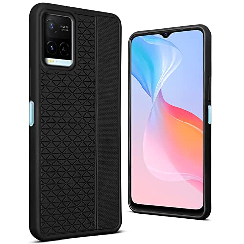 You are currently viewing Jkobi Back Cover Case for Vivo Y21 2021 | Y21G (Dual Embossed Design |Heavy Duty Screen and Camera Protection | Skidproof Texture | Matte Black)