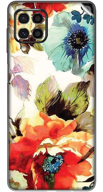 You are currently viewing SILKWRAPS® Printed Matte Finish Vinyl Mobile Wrap Compatible with Samsung Galaxy M33 5G Skin Sticker Protector- Floral-Abstract-76 (ONLY Back and Camera Part)