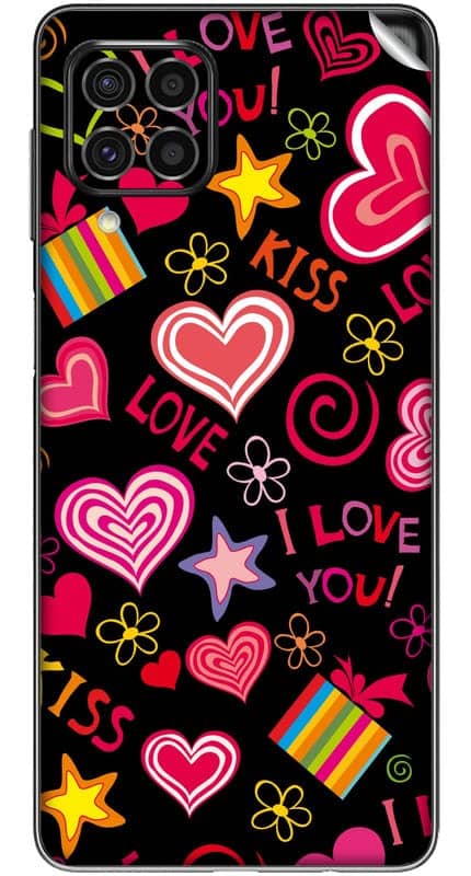You are currently viewing SILKWRAPS® Printed Matte Finish Vinyl Mobile Wrap Compatible with Samsung Galaxy M33 5G Skin Sticker Protector- Love-Pattern-71 (ONLY Back and Camera Part)