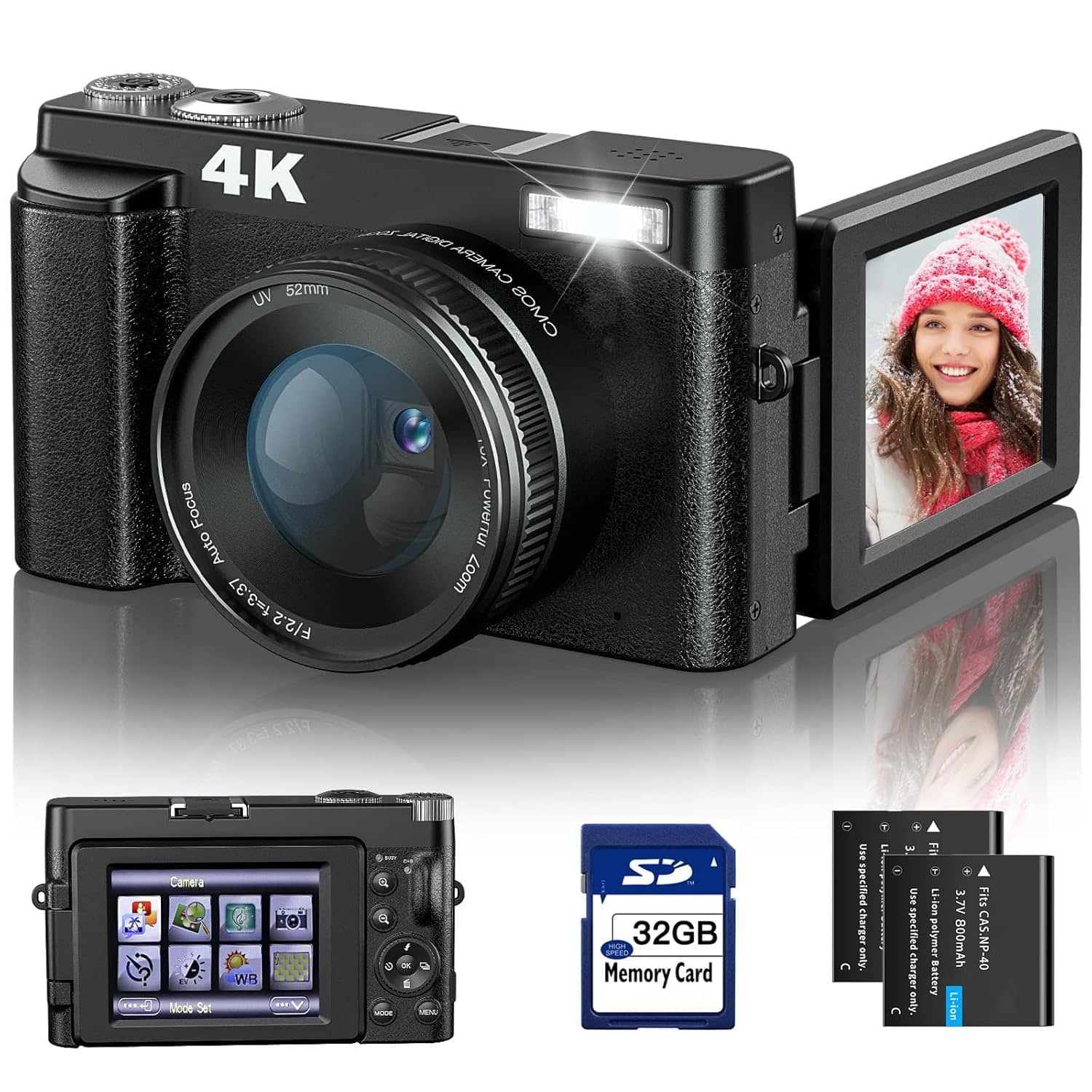 You are currently viewing Femivo 4K Digital Camera, Autofocus, 48 Megapixels, 4K Resolution,HDMI Output, 16x Digital Zoom, 3-Inch Large Screen, Spare Battery 128 Gb