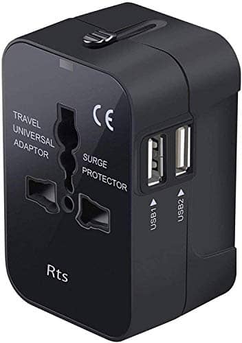 You are currently viewing rts Premium 5V Travel Adapter Universal Travel Adapter Universal Charger International Adapter All in One Worldwide Power Adapter Power Plug Wall Charger AC Power Adapter with Dual USB Charging-Black
