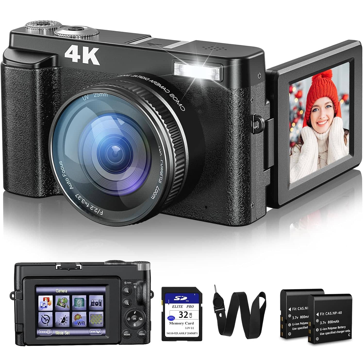 Read more about the article Fulealfly 4K Digital Camera For Photography And Video, 48Mp Vlogging Camera With Sd Card Autofocus Anti-Shake, 3” 180° Flip Screen Digital Camera With Flash 16X Zoom, Compact Camera For Travel-Gb 128