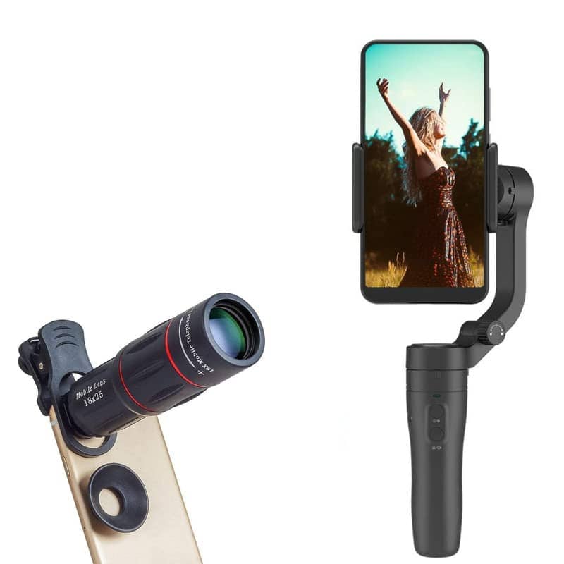 You are currently viewing TechKing VLOG Pocket Handheld Gimbal Stabilizer, Wireless Smartphone Gimbal Stabilizer with 18x Mobile Lens Full HD Quality DSLR Background Blur Monocular Telescope Lens for All Smart Phones