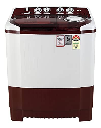 Read more about the article LG 7.5 Kg 5 Star Semi-Automatic Top Loading Washing Machine (P7515SRAZ, Burgundy, Roller Jet Pulsator), Large