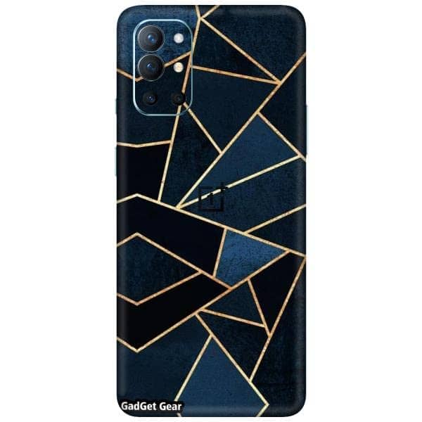 You are currently viewing Gadget Gear Vinyl Skin Back Sticker Polygon Marble Dark Blue (89) Mobile Skin Compatible with OnePlus 9R (Only Back Panel Coverage Sticker)