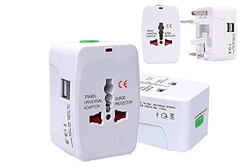 You are currently viewing ESnipe Mart Worldwide Travel Adapter with Build in Dual USB Charger Ports with 125V 6A, 250V Protected Electrical Plug for Laptops, Cameras (White)