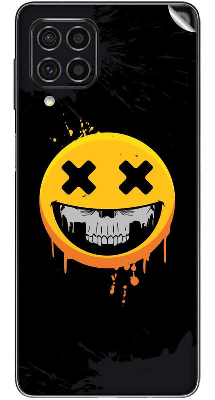 You are currently viewing SILKWRAPS® Printed Matte Finish Vinyl Mobile Wrap Compatible with Samsung Galaxy M33 5G Skin Sticker Protector- Skull-Smiley-Face-83 (ONLY Back and Camera Part)