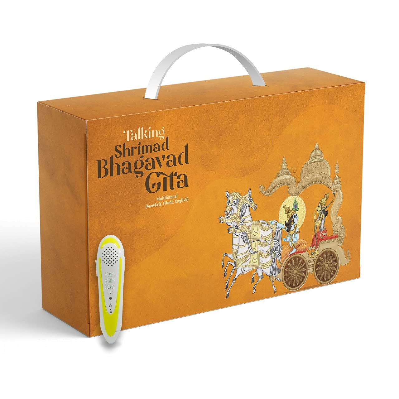 You are currently viewing Talking Bhagavad Gita in Sanskrit, Hindi & English (Illustrated & Rechargeable Talking Pen)